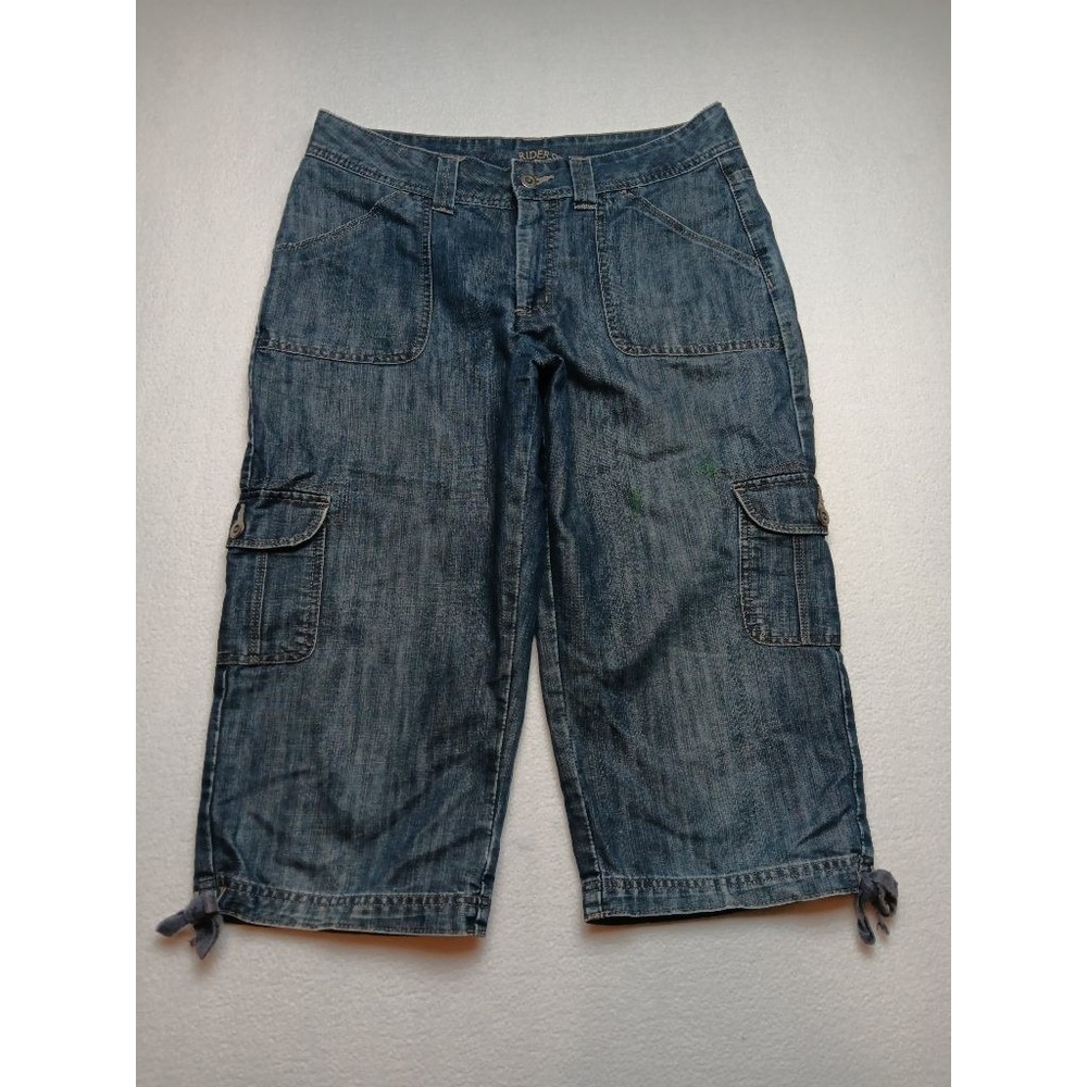 Riders by Lee Denim Cargo Capri Pants Womens Approx Size M Blue See Measurements